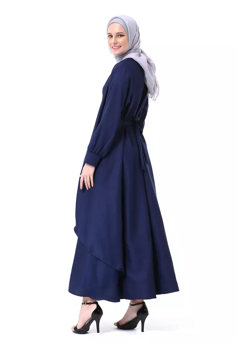 Catline Dress Gamis Jumbo Syar'i Lengan Panjang Regular Fit Premium Quality - Navy