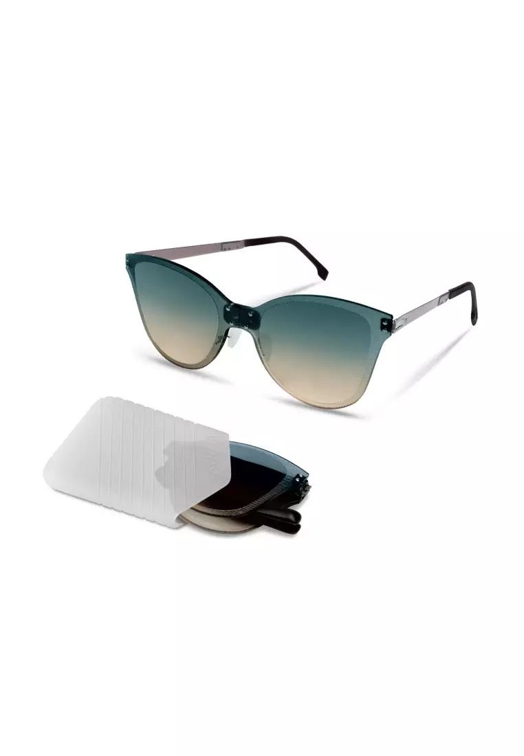 超輕極薄‧摺疊式太陽眼鏡 ROAV Oxygen O005 FLOAT Brush Silver / Blue Gradient Orange 11.32