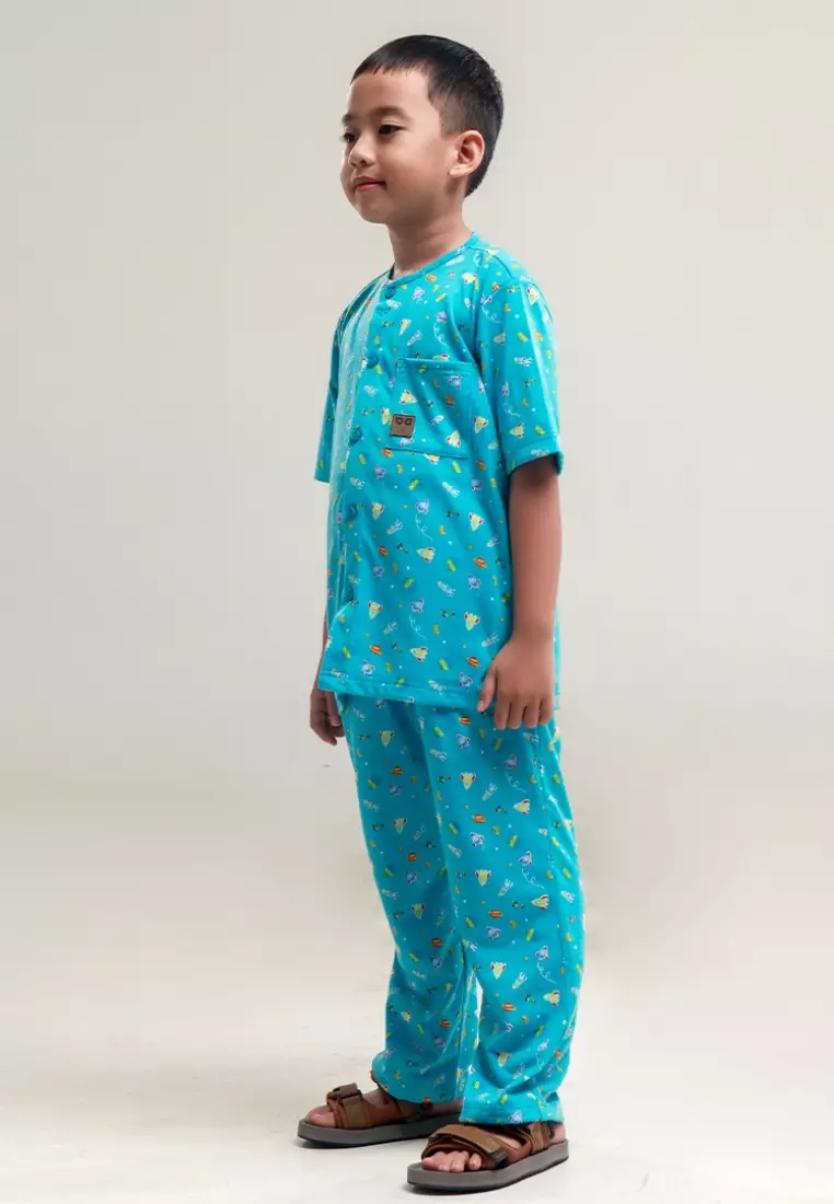 Rabbani - Setelan Baju Anak Laki-laki Kemkid Sinai Exclusive - Blue Grass