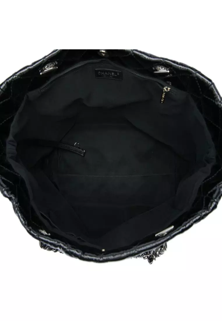 Pre-Loved Chanel Cc Quilted Patent Chic And Glitter Ligne Timeless Tote