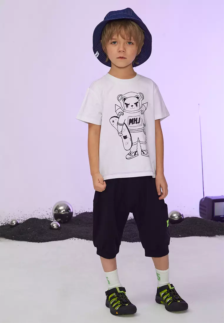 Logo Printed Mid Length Casual Shorts