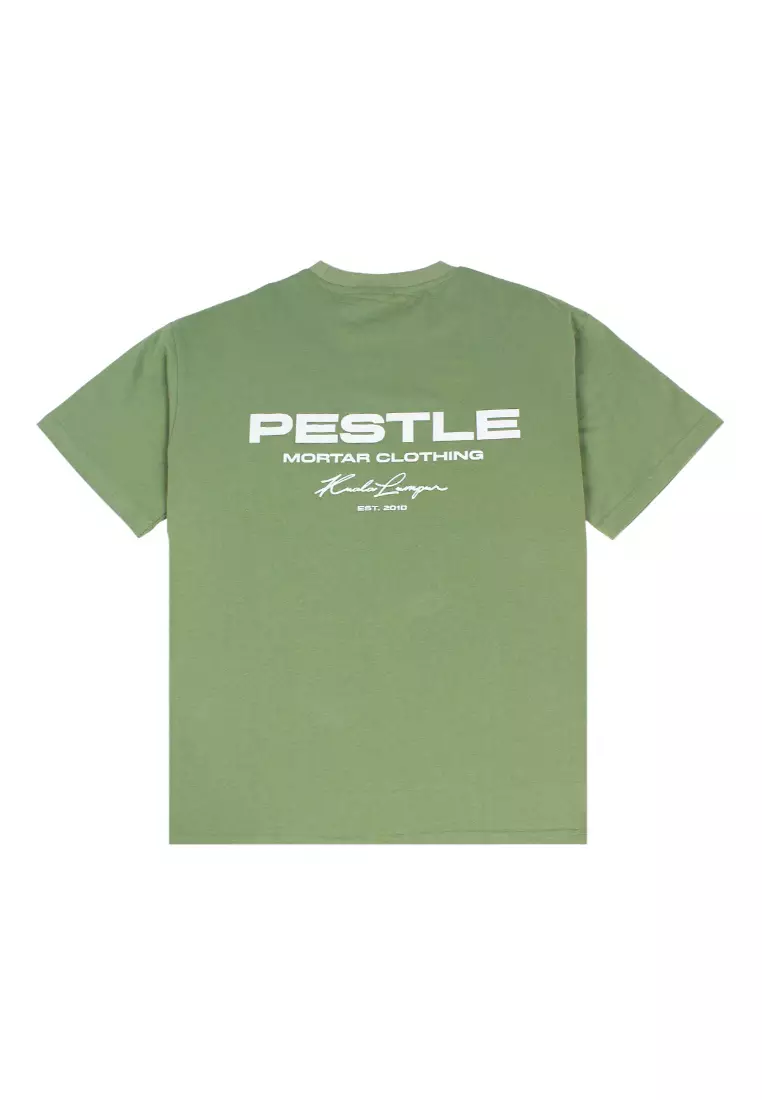 Buy Pestle & Mortar Clothing KL Scripted Oversized Tee Green Online
