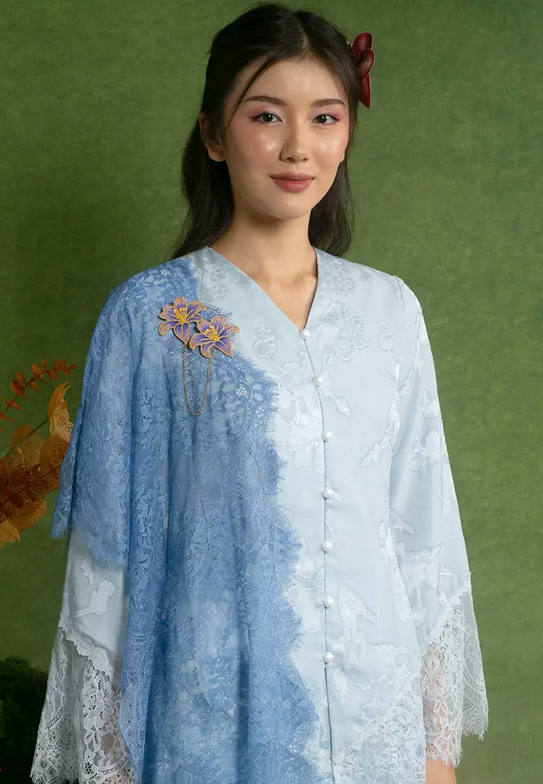 Maria 長款馬來裝連披肩套裝
