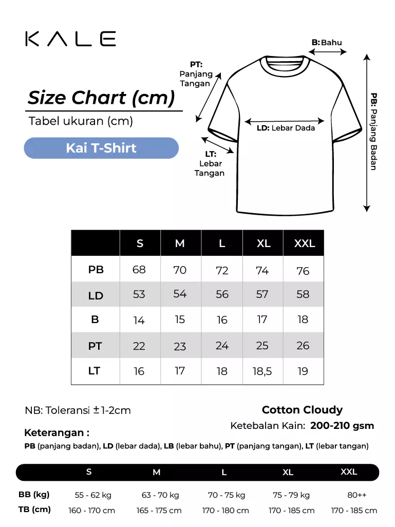Kale Kai White / Cotton Cloudy / Kaos Boxy Fit / Kaos Korea / Atasan Kaos Pria / Kaos Basic Pria