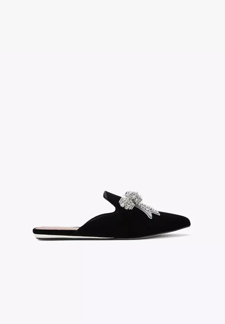 Discount on Kurt Geiger  shoes - SKU: Olive Crystal Bow Flats Black