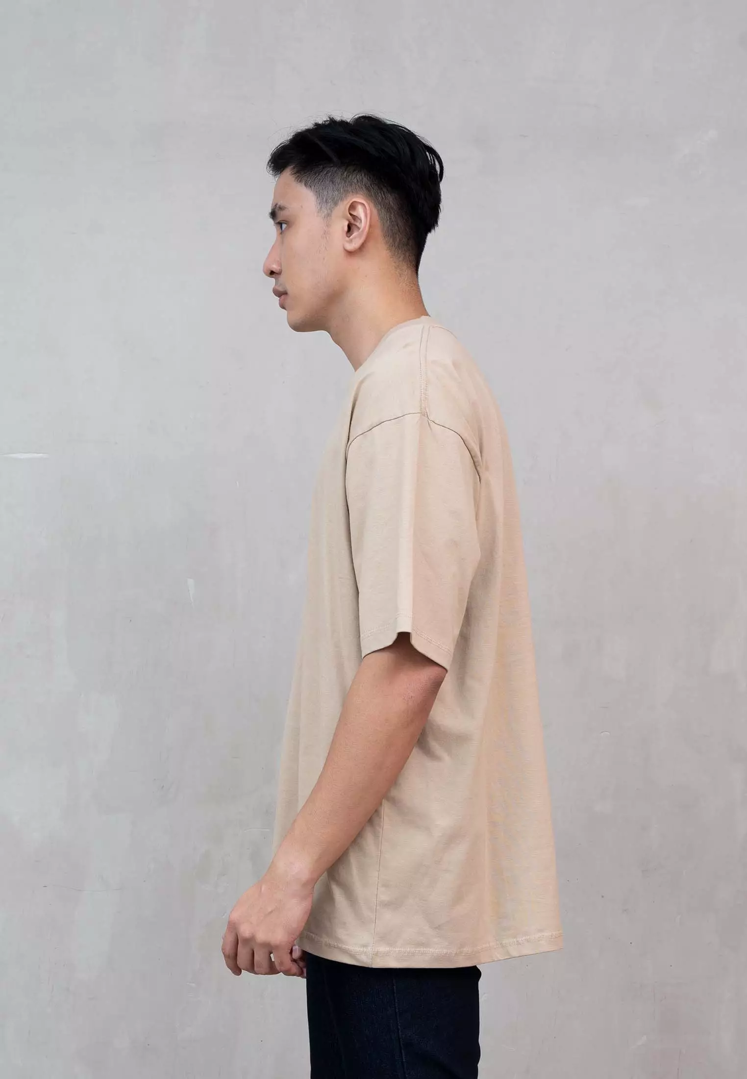 Houseofcuff Kaos Oversized T-shirt Pria Unisex Tebal Oversize Krem
