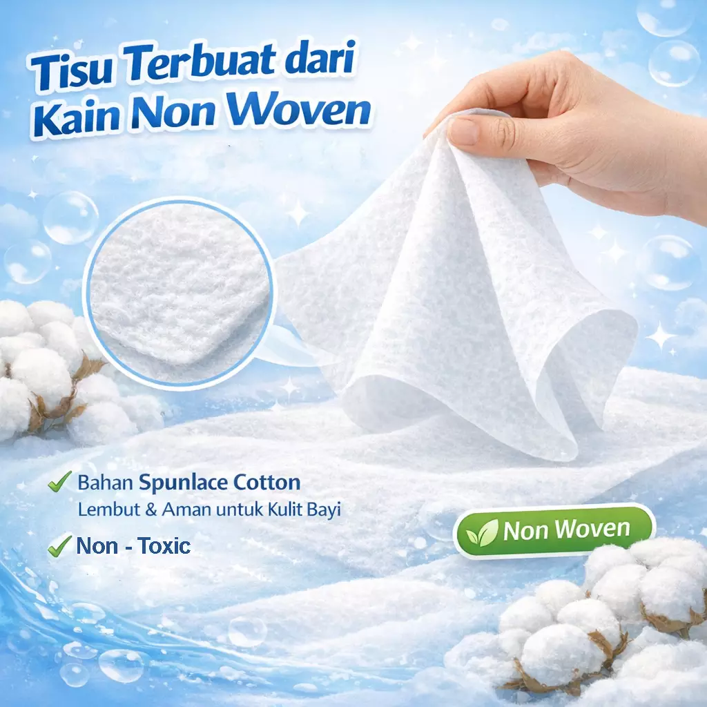 Tisu Basah Non Woven Skin Friendly Wet Wipes Baby Tissue Isi 80 Lembar SL3 Rabbit Venrc Wakakids
