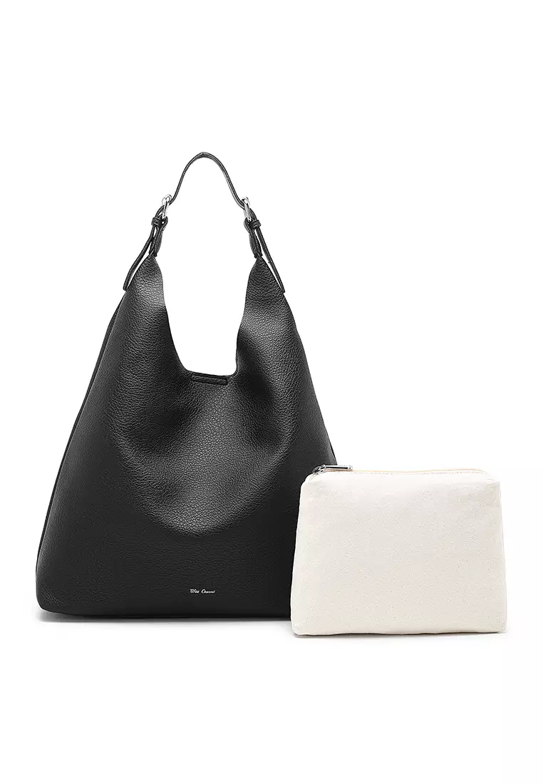 black shoulder bag tote