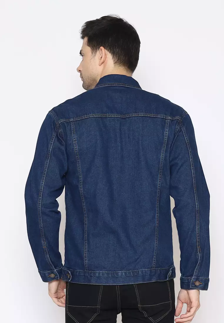 Jaket Ripped Denim Pria Topaz Dark Blue 192102N