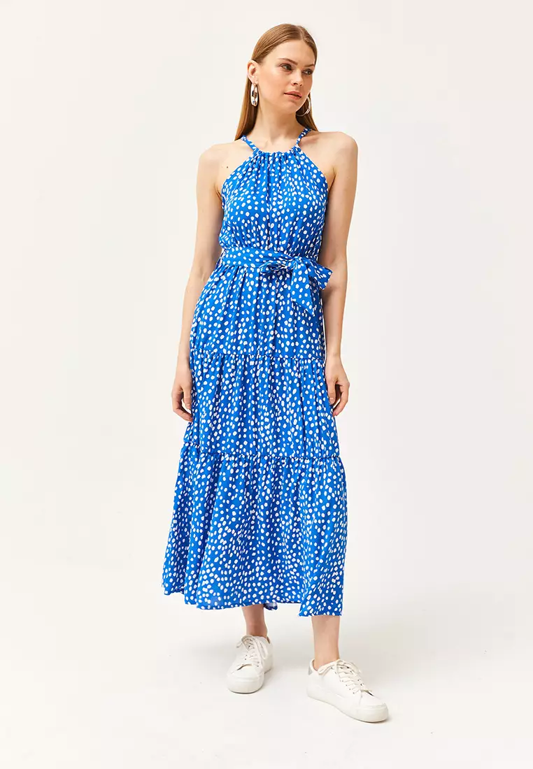 Halter Neck Belted Dress