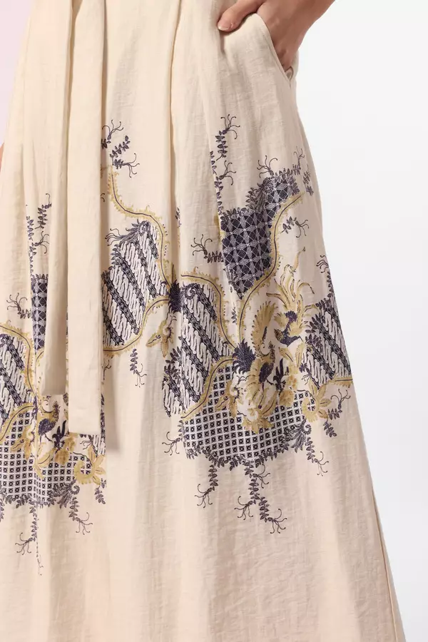 MINIMAL - Kanza - Kulot Motif Parang - Beige Warna Beige