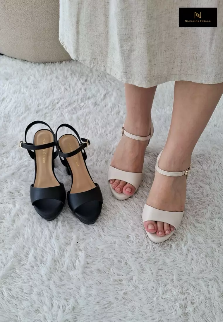 Nicholas Edison Heel Rani Cream