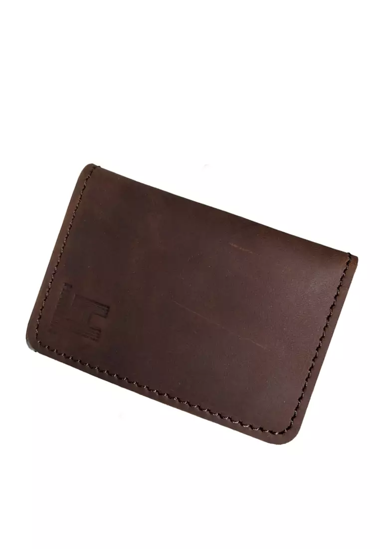 Zackly Card Holder Wallet Dompet kartu Lipat Dua Many Slot Handmade Material Genuine Leather Kulit 05 ORIGINAL - Brown