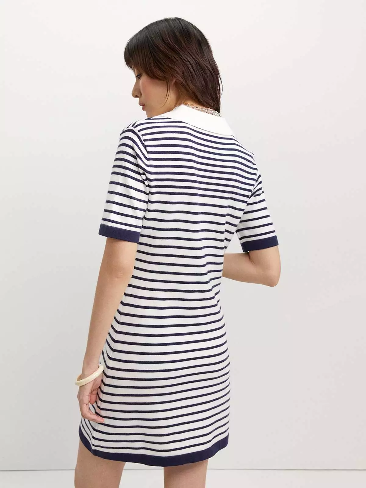 Stripe Polo Dress - Navy