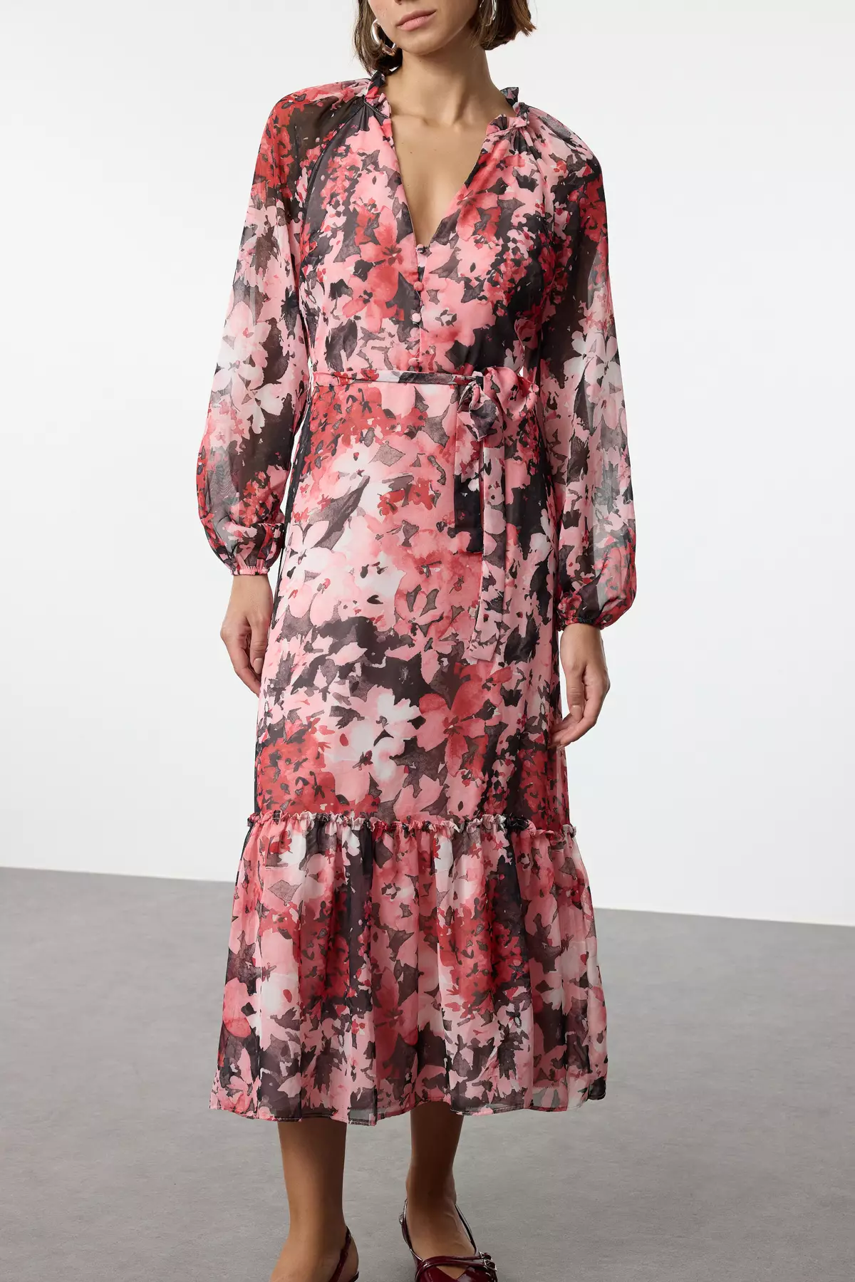 Paisley Midi Long Regular Dress