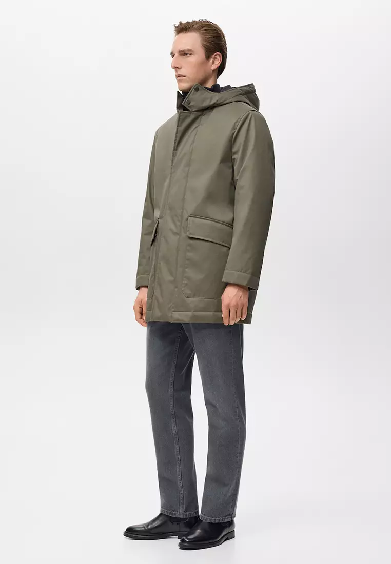 Quilted Parka With Water-Repellent Hood