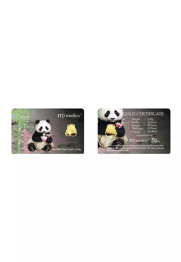 5G Gold Collection 999.9/24K Panda Gold Bar (0.2g)
