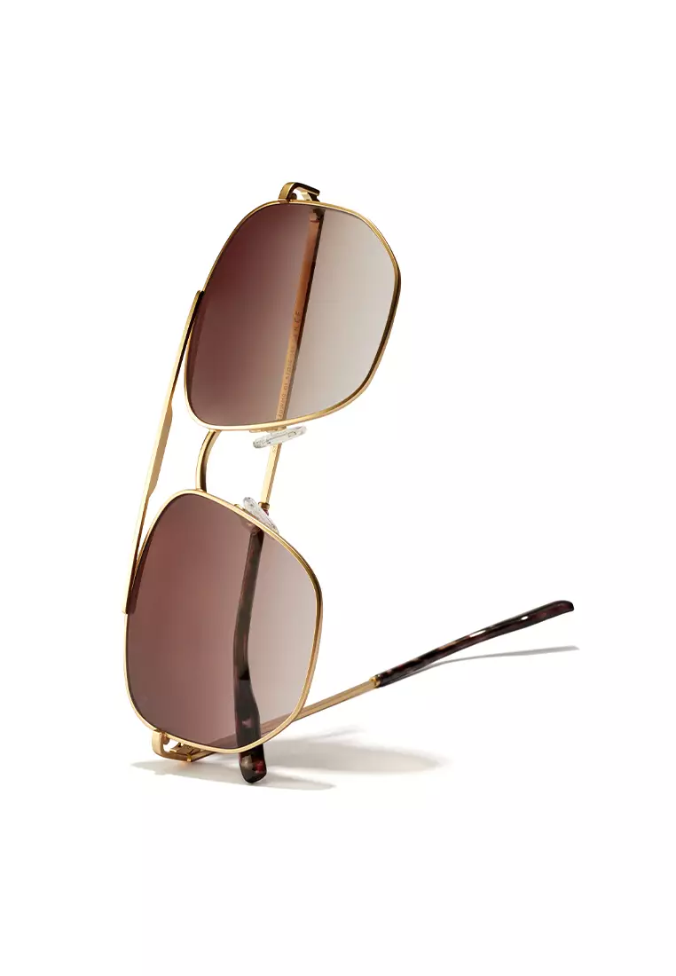 HAWKERS Gold Earth CAD Sunglasses for Men and Women, Unisex. UV400 Protection. Official Product designed in Spain
