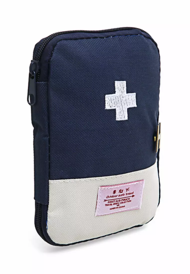 Poms Tas Mini Obat P3K Portable First Aid Case Size L Material Nylon ORIGINAL - Blue