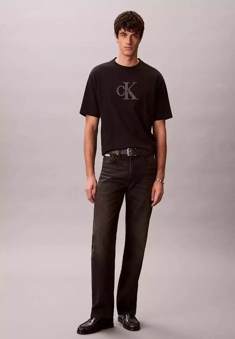 CKJ Mens Short Sleeve Elevated Monologo Tee