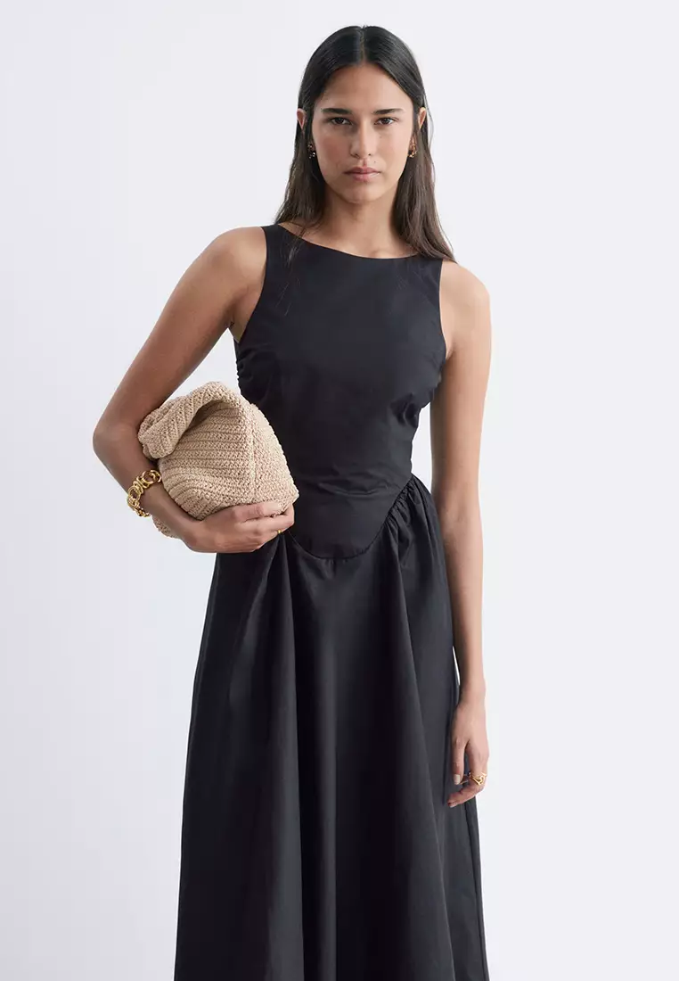 Tie-Back Midi Dress