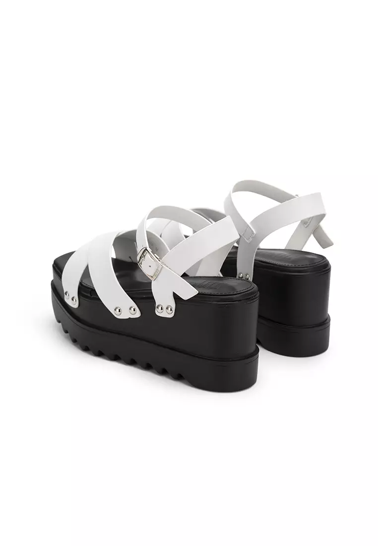 White studded platform on sale sandals