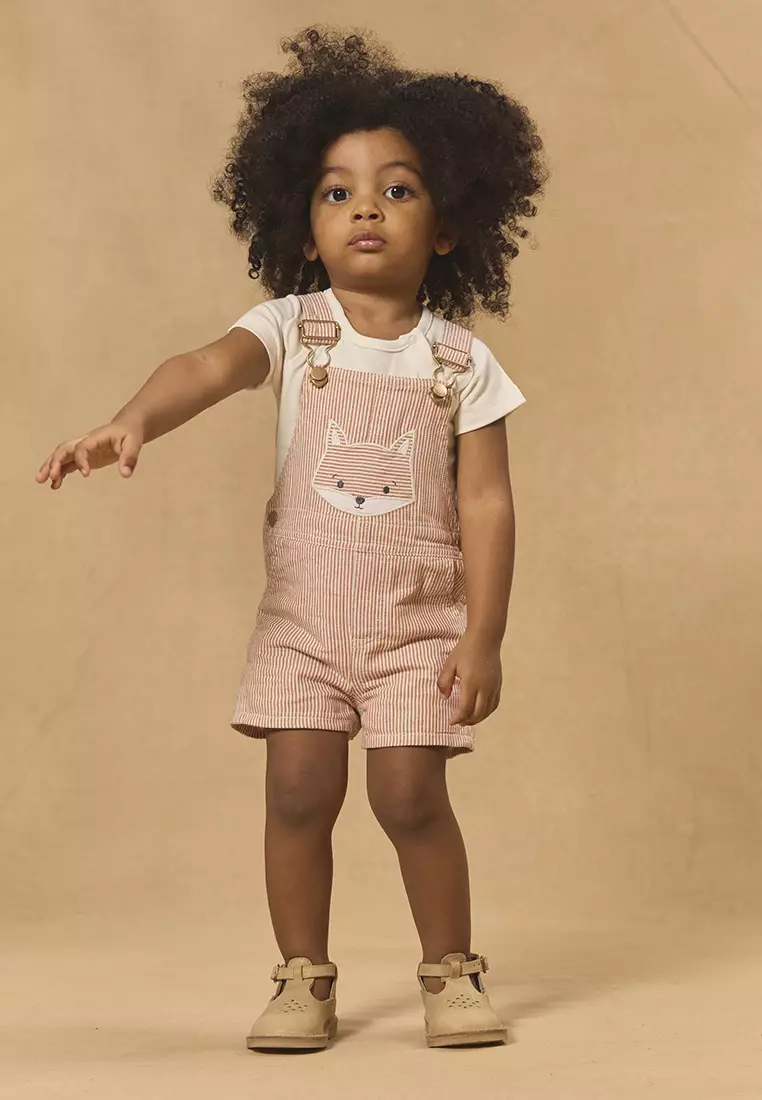 Short fox striped overall