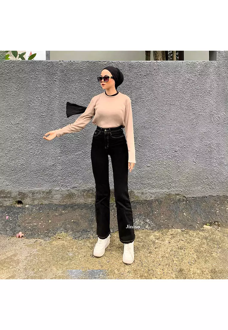 Highwaist Stretch Cutbray Pocket Jeans 713 HANGOUT