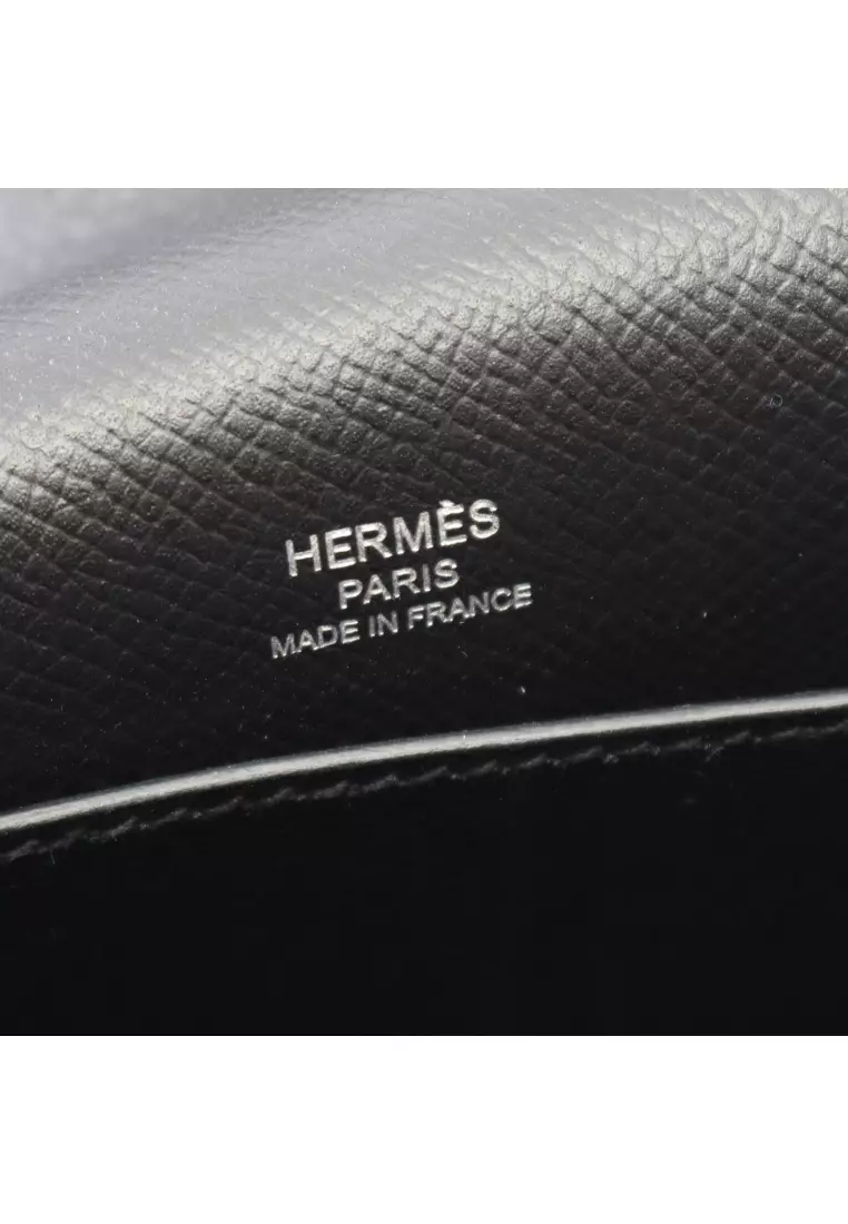 Pre-Loved Hermès Octagon Shoulder bag Veau epsom black silver hardware X stamp