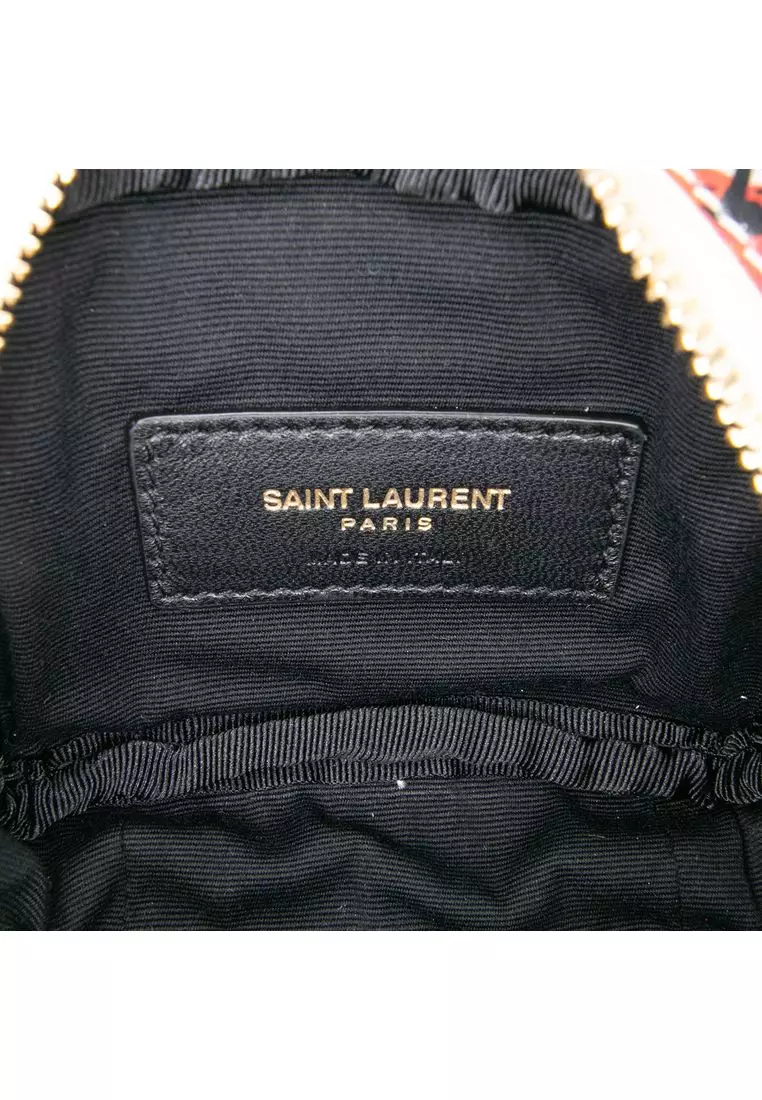Pre-Loved Saint Laurent Baby Calfskin Monogram Cherry Printed Lou Camera Bag