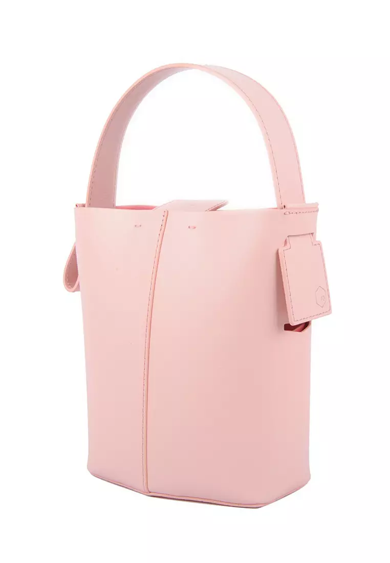Terranova Felucca Mini Top Handle Bucket Bag in Peach/Pink Sunset