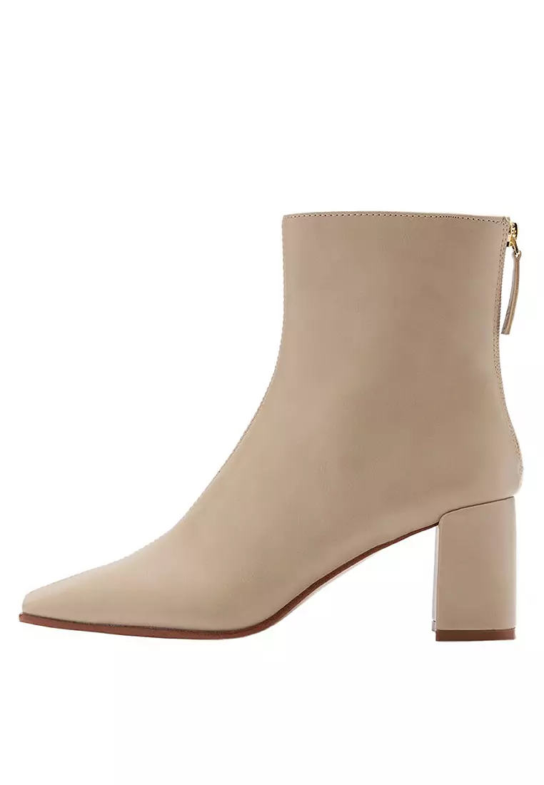 Block Ankle Boots With Square Toe
