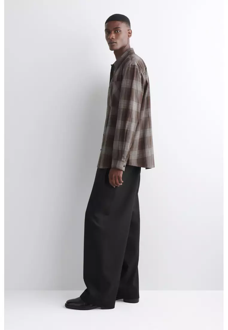 CHECKED BRUSHED-COTTON SHIRT