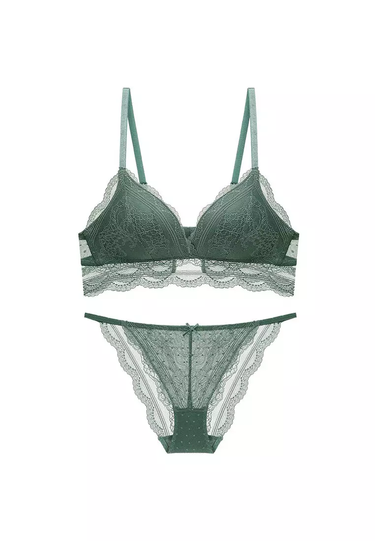 Lace Edge SteelRingless Bra Set CA072906GR