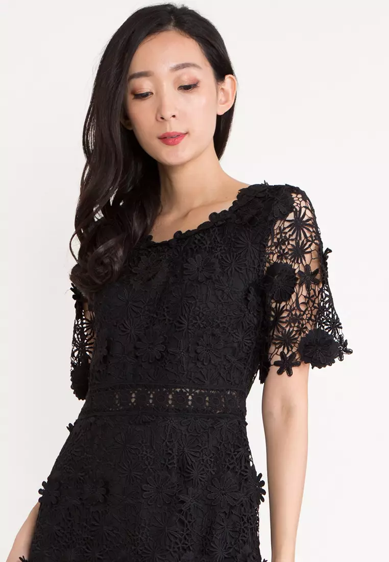 蕾丝长款晚礼服