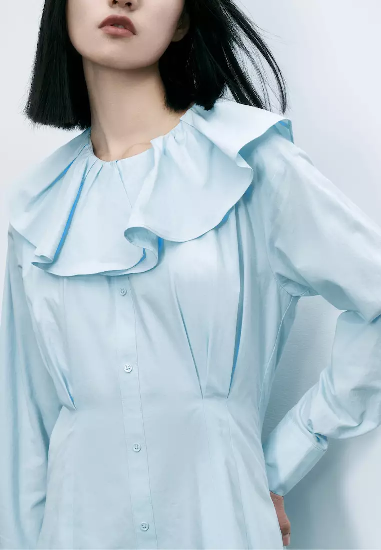 女装荷叶边宽松连衣裙