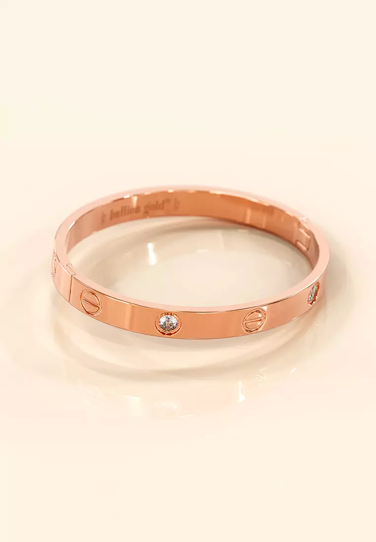 Carrie Stainless Steel Bangle in Rose Gold - 64mm