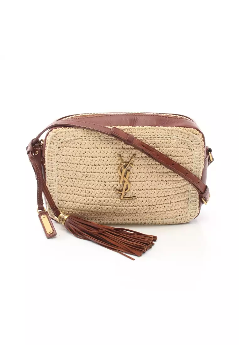 Lou raffia and cheap leather shoulder bag