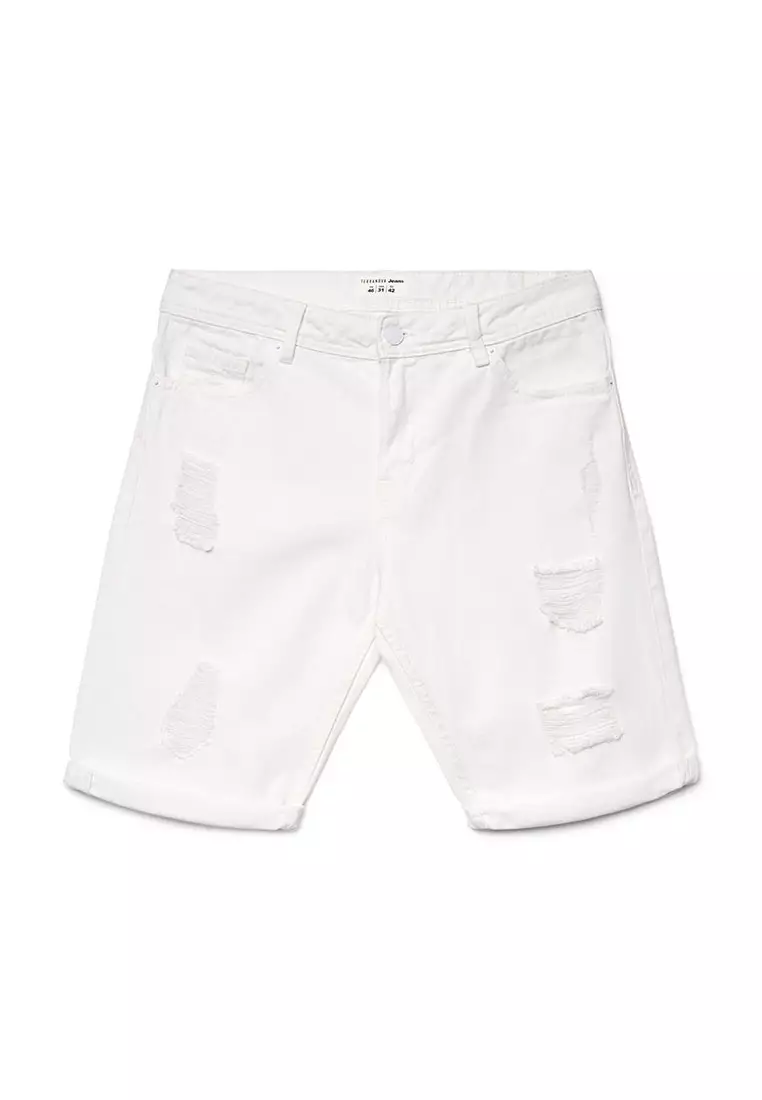 Men's Ripped Denim Shorts