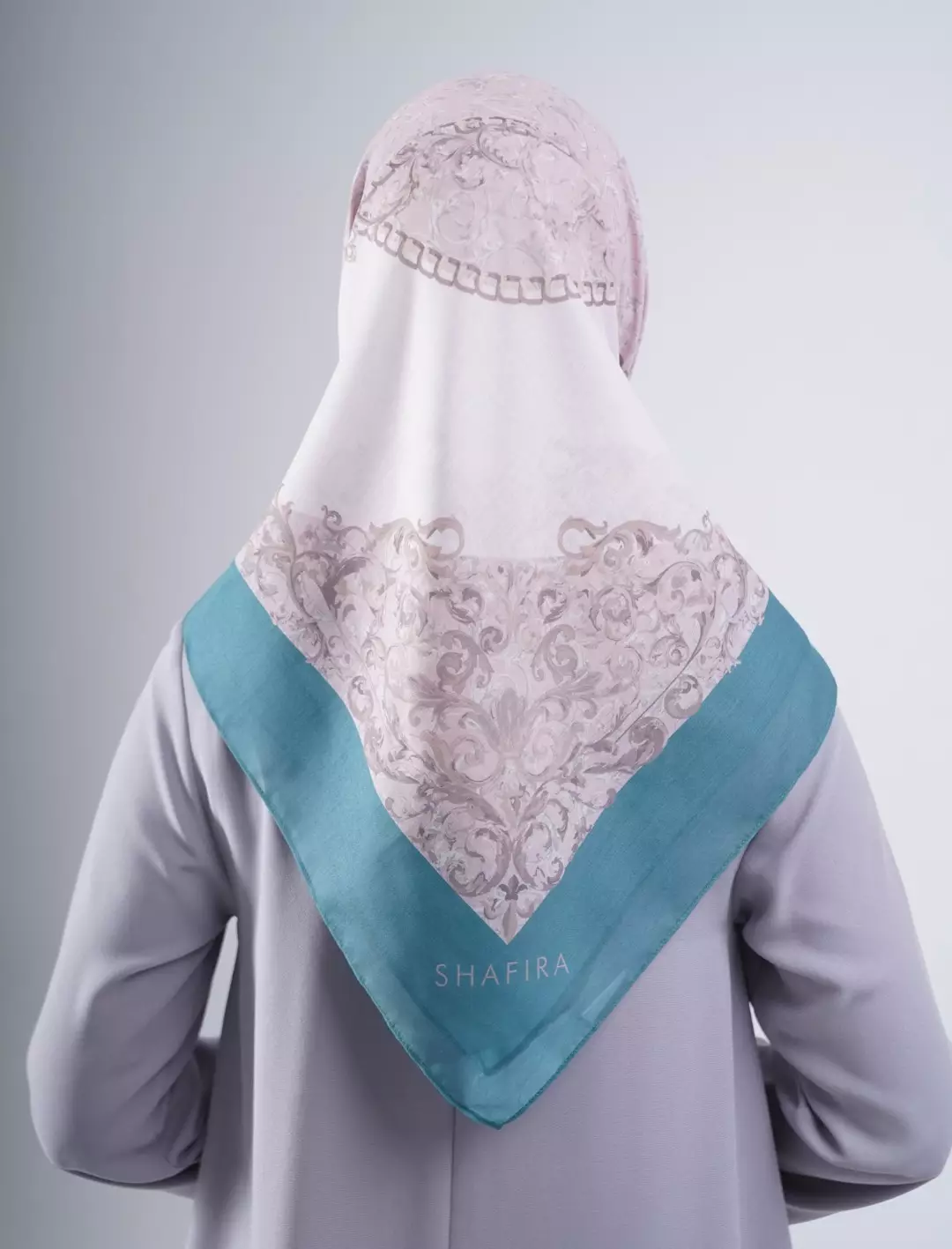 Hadley Printed Scarf Dark Tosca | Hijab Kerudung Segi Empat Motif