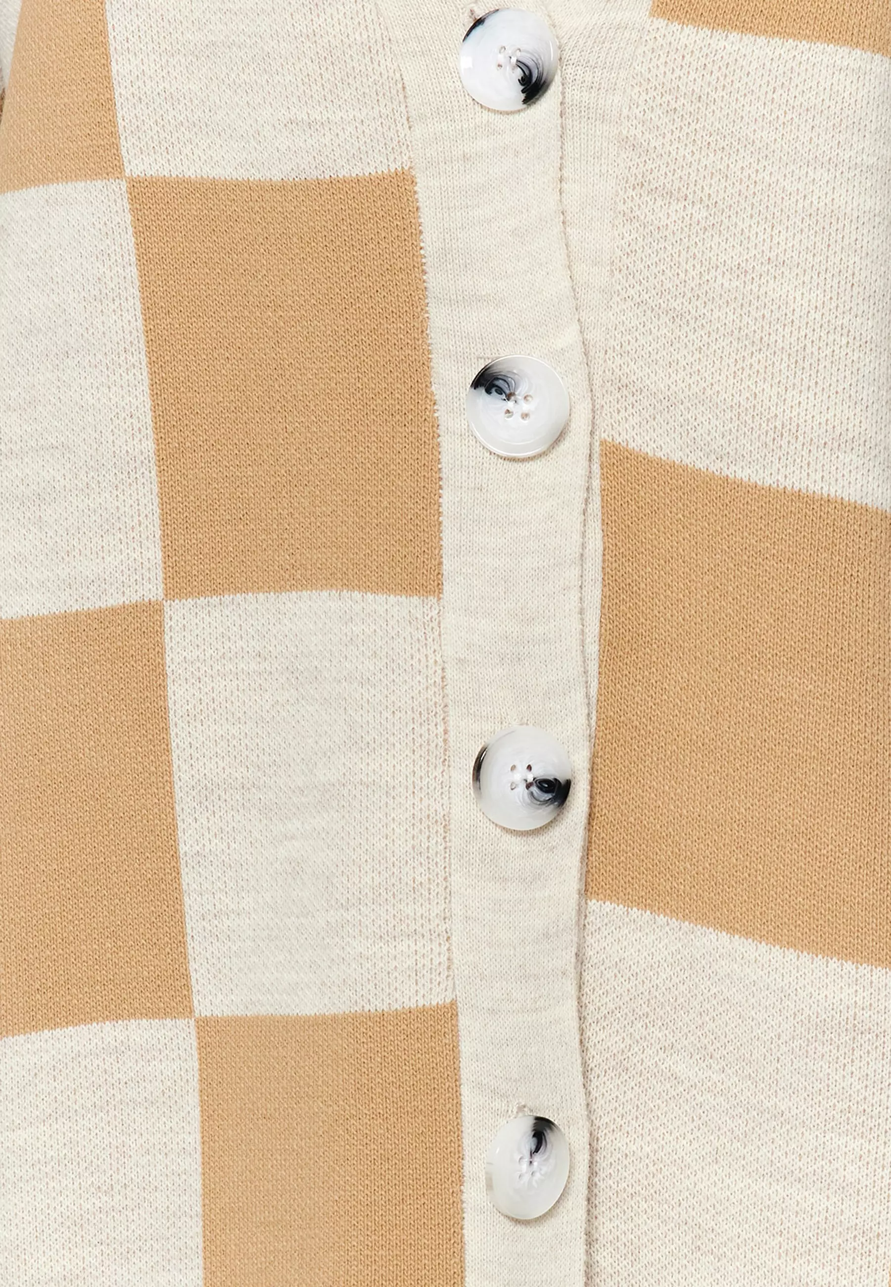 Check Pattern Knit Cardigan