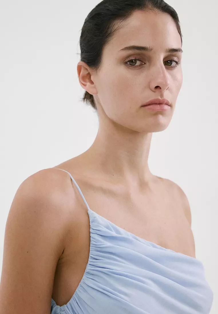 Buy Mango Asymmetrical Pleated Dress 2026 Online | ZALORA