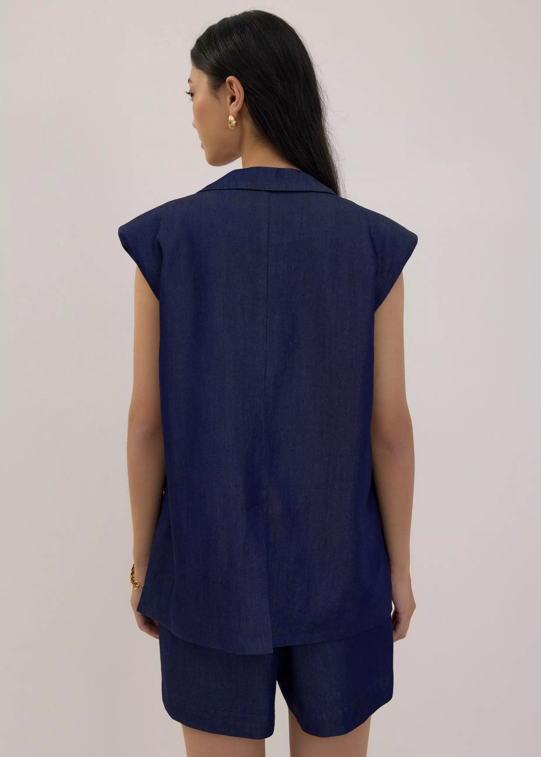 Vest Wanita - Relaxed Chambray Vest
