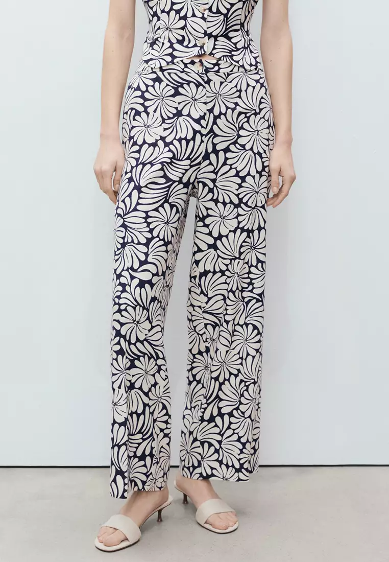 Floral Linen Trousers