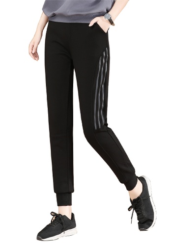 A-IN GIRLS black Elastic Waist Striped Thermal Trousers (Plus Cashmere) 01D09AA21A85A8GS_1