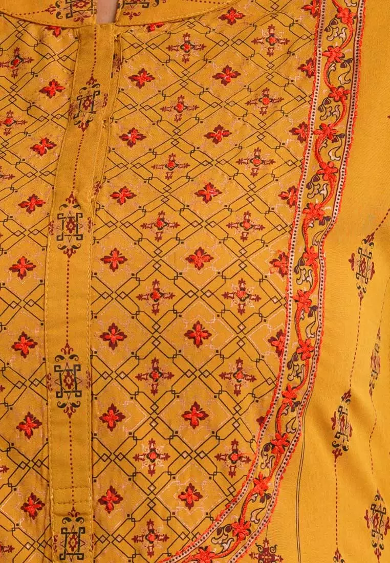 Le Reve 刺绣粘胶民族风长款束腰外衣