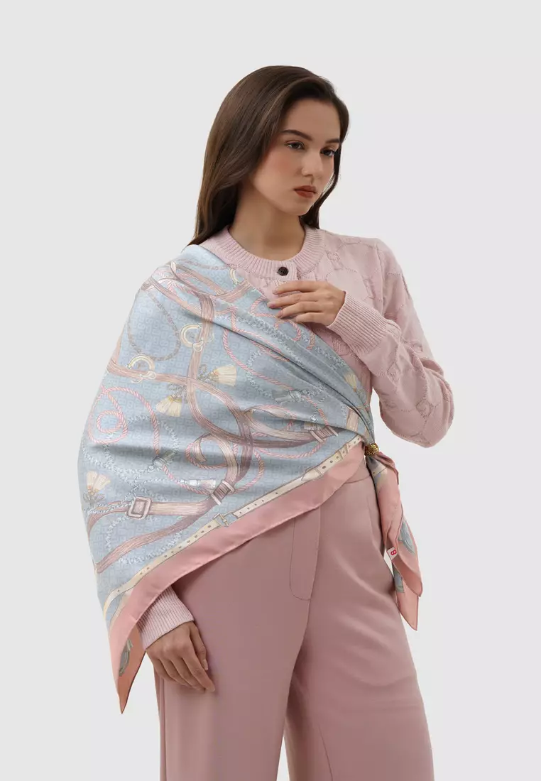 Alexandra Silk Jacquard Square - Château