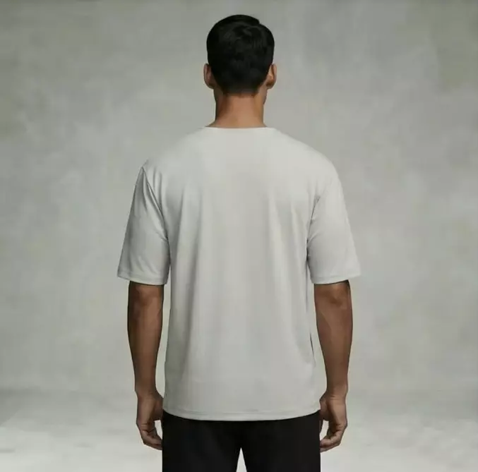 THIRDDAY Baju Kaos Koko Tangan Pendek  Oversize Polos Hybrid Cotton 240gsm Abu Muda MTZ02
