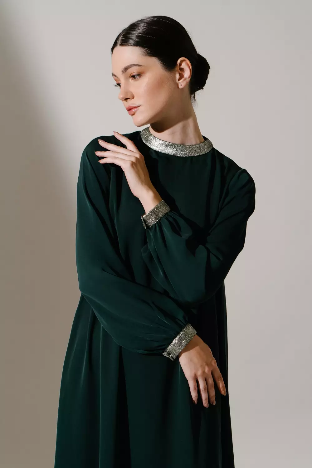 DEMURE&CO - DANIA KAFTAN IN DARK FOREST - FURSAN SILK -  DRESS
