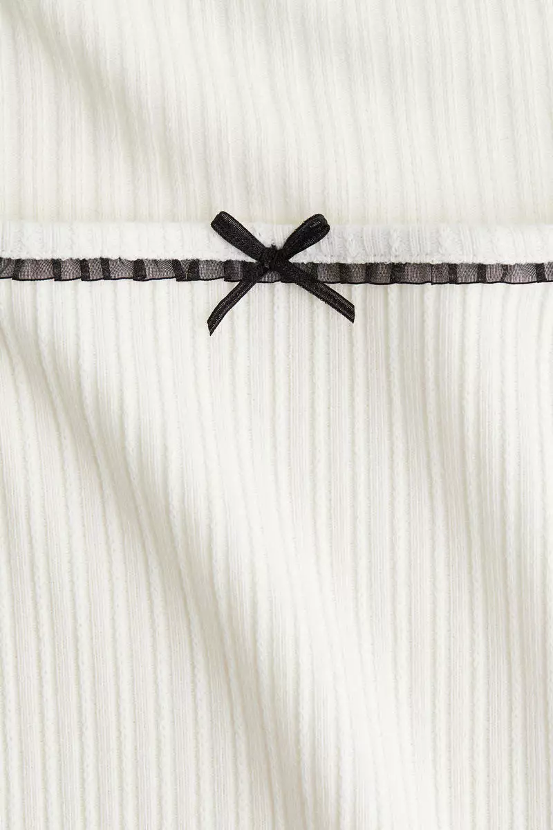 Ribbed square-neck top